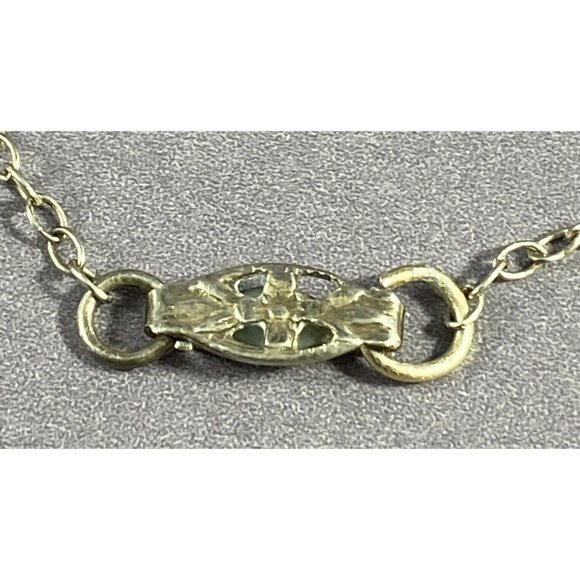 Vintage Puffy Heart Floral Leaf Filigree Pendant Fine Chain Necklace - Picture 4 of 5